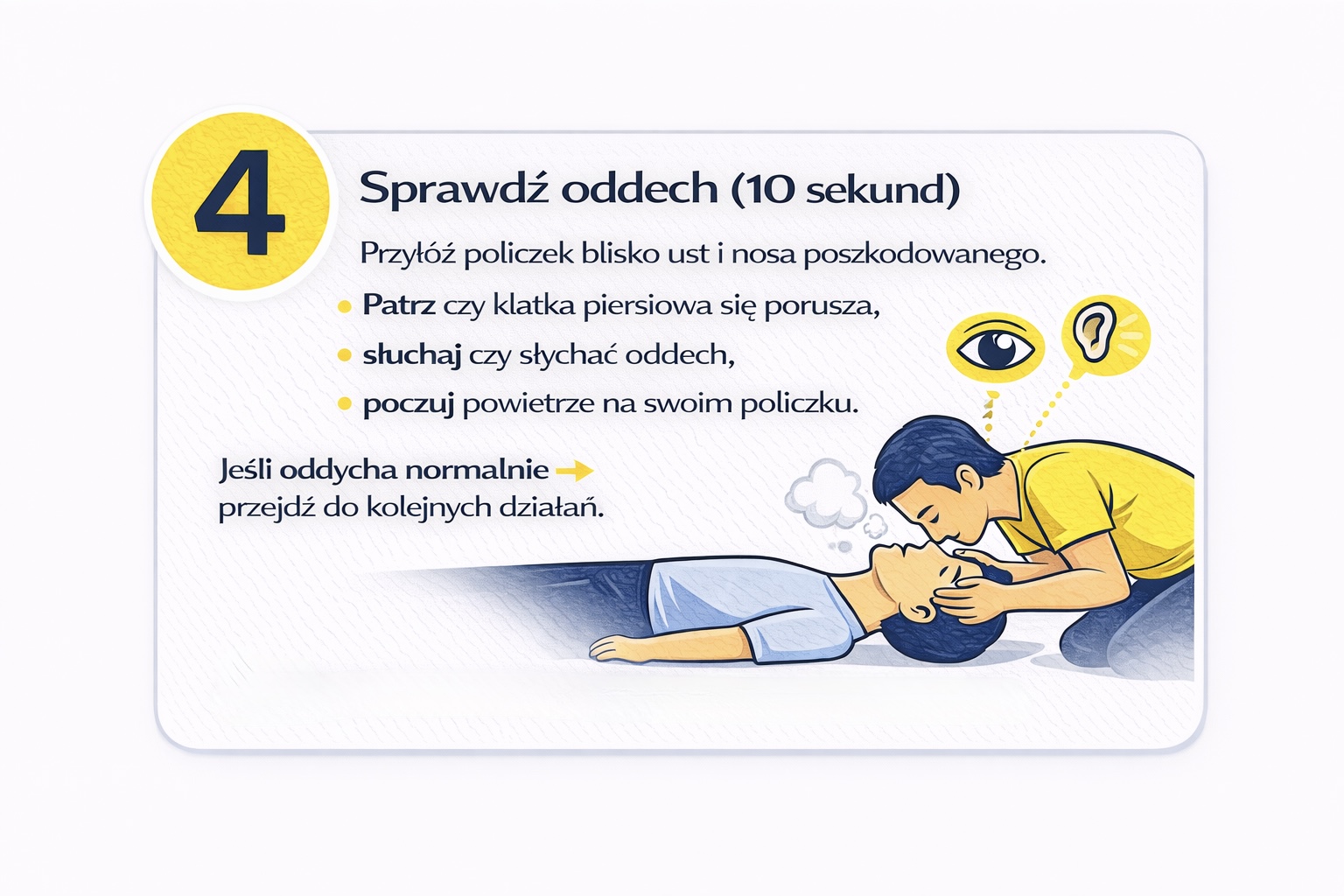 Krok 4 – sprawdź oddech przez 10 sekund